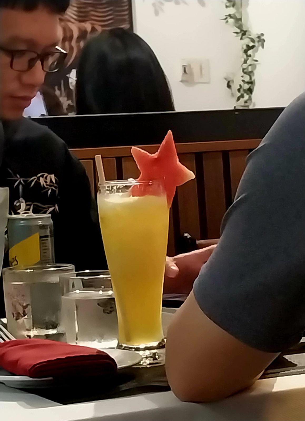 Fresh juice with a watermelon star